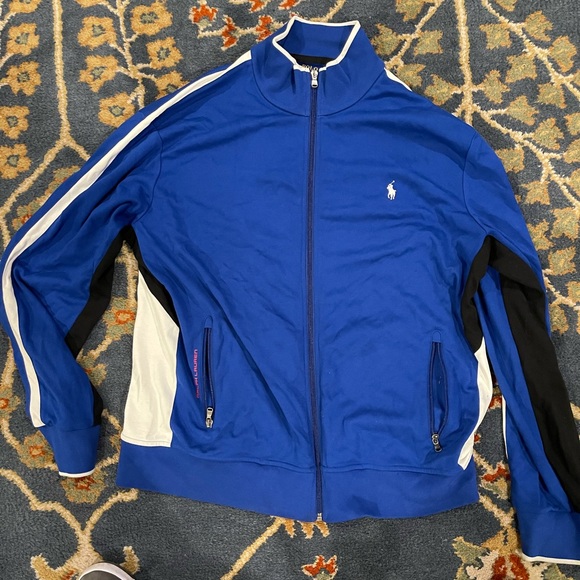 Ralph Lauren tracktop .Size xl blue w/ white and black trim - Picture 1 of 3